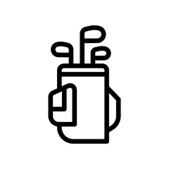golf bag line icon illustration vector graphic. Simple element illustration vector graphic, suitable for app, websites, and presentations isolated on white background