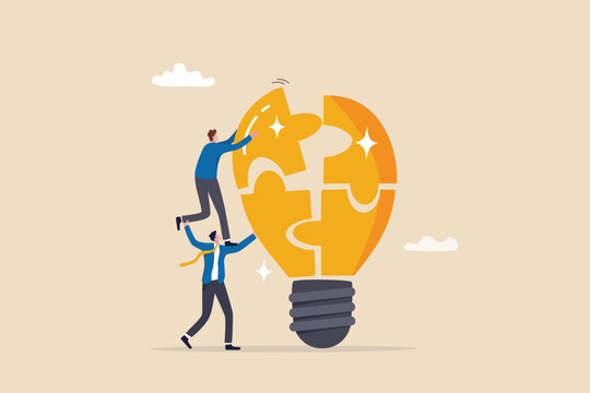 Partnership help team to get solution and win together, success teamwork or support to develop new idea, cooperate or collaborate, companion concept, helpful businessman support coworker for success.