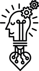 light bulb line icon vector, thinking concept, Idea sign, lighting electric lamp, electricity, shine symbol