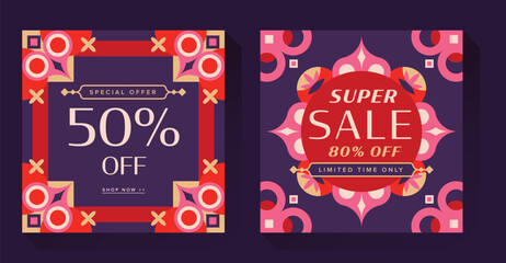 Asian Ethnic Style Sale Banner Template Design
