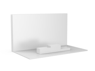 1st, 2nd, 3rd place Podiums template. and stage light 3d illustration.