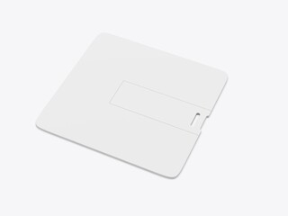 Generic Plain Credit Card Type USB Pen Drive. Blank 3d illustration.