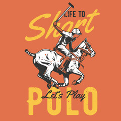 vintage illustration of polo sport