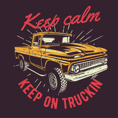 vintage illustration of offroad truck