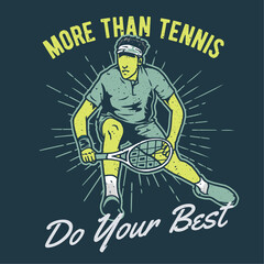 vintage illustration of tennis