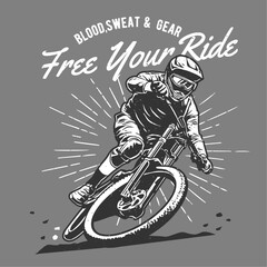 Naklejka premium vintage illustration of mountain bike