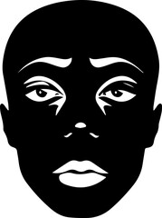 Girl face silhouette icon 1