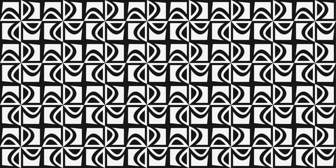Black and white tile, repeating pattern. Vector seamless tile. For printing and decorating seamless surfaces.