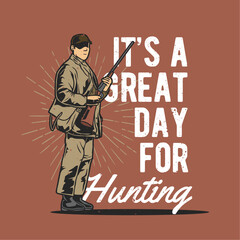 vintage illustration of an hunter