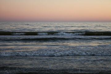 Pink sunset on the Black Sea