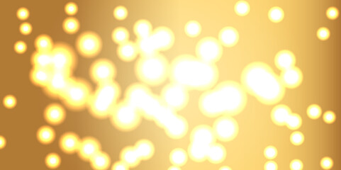 Abstract golden bokeh on golden background, Holiday concept and celebration background. Defocused bokeh blur lights background.