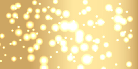 Abstract golden bokeh on golden background, Holiday concept and celebration background. Defocused bokeh blur lights background.