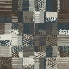 Rug seamless texture with ethnic pattern, fabric texture, grunge background, boho style pattern, patchwork, 3d illustration - 625103258