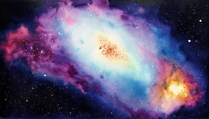 Obraz na płótnie Canvas Watercolor Galaxy Space Background