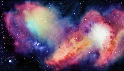 Fototapeta na wymiar Watercolor Galaxy Space Background