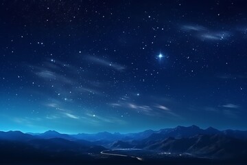 Naklejka na ściany i meble starry night sky. only sky, mountains and stars. 