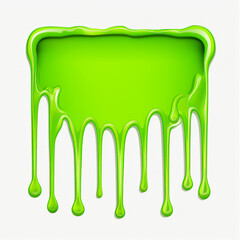 Cartoon halloween dripping green slime frame with blank copy space