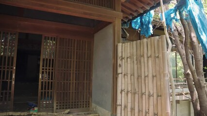 Old Abandoned Traditional Japanese Akiya House in Forest - Powered by Adobe