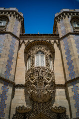 Stone carving in wall at Palacio da Pena, Portugal

