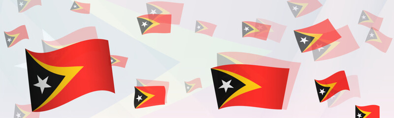 East Timor flag-themed abstract design on a banner. Abstract background design with National flags.