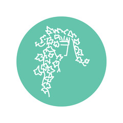 Ivy houseplant black line icon. Indoor decorative plant.