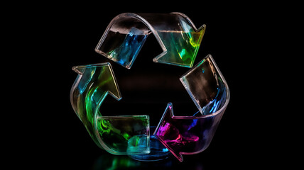 Recycling symbol, Blurry background, template, Bokeh, Copy Space, Generative AI