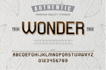 Wonder typeface. For labels and different type designs