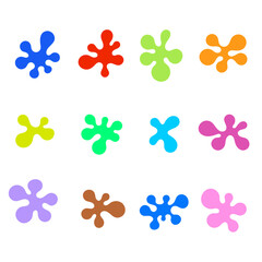 A collection of multicolored blots and splashes.