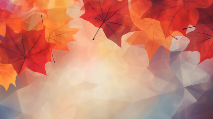 polygonal abstract autumn background with copy space geometry. Generative AI