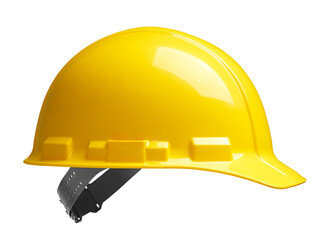 Side view of yellow safety helmet