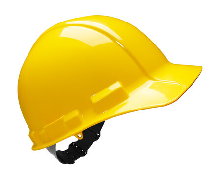 Yellow safety helmet isolated