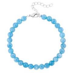 blue mineral bracelet, carved on a white background