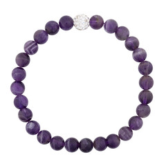 Violet mineral bracelet on a white background