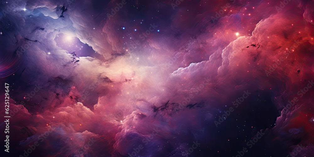 Wall mural endless universe with stars and galaxies in outer space - generative ai