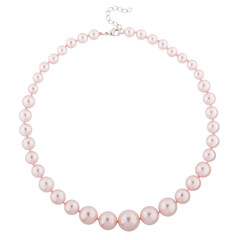 Fototapeta premium Pearl necklace, carved on a white background