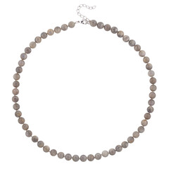 Necklace of mineral carved on a white background
