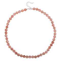 Necklace of mineral carved on a white background