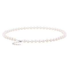 Pearl necklace, carved on a white background