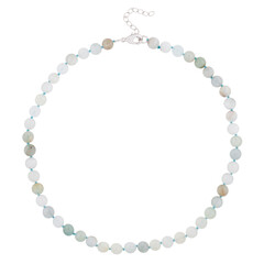 Necklace of mineral carved on a white background