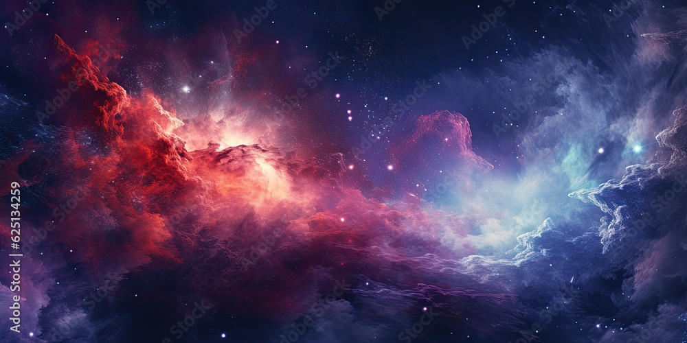 Sticker endless universe with stars and galaxies in outer space - generative ai