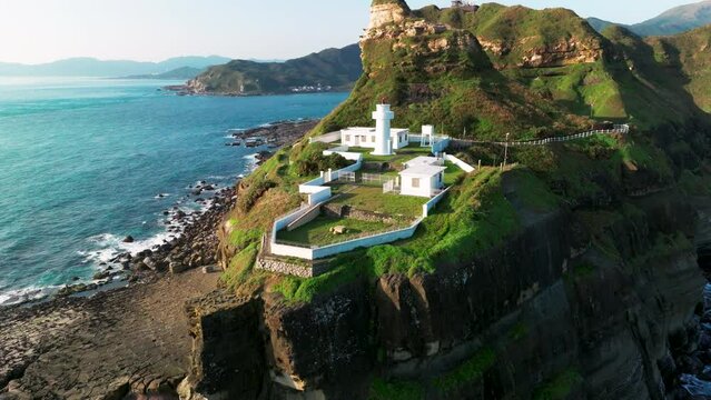 Aerial view of Bitou Cape Lighthouse,Taiwan.
