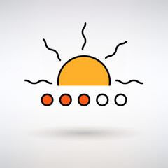 Icon Sun Symbol of Heat and Drought