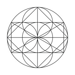 Circle rectangle graph. Scared Geometry Vector Design Elements. This is religion, philosophy, and spirituality symbols. the world of geometry with our intricate illustrations.