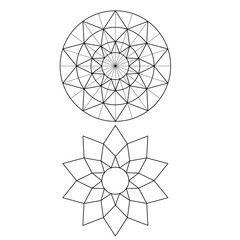 Flower graph. Scared Geometry Vector Design Elements. This religion, philosophy, and spirituality symbols. the world of geometric mystic mandalas. with our intricate illustrations.