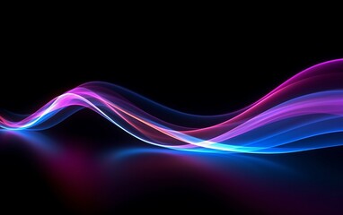 Colorful Futuristic Neon Wave Lines: Abstract High-Speed Data Transfer Concept with Pink and Blue Glowing Lights - Fantastic Wallpaper