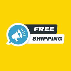 Free Shipping Shopping Vector Label