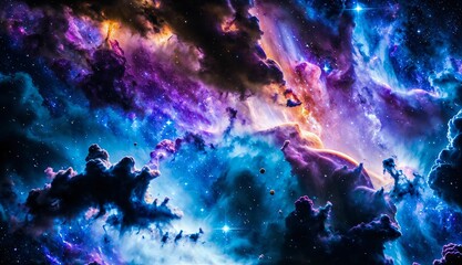 A Journey through Colorful Galaxies, Nebulas, and Supernovas ai generated