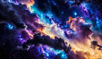Obraz premium A Journey through Colorful Galaxies, Nebulas, and Supernovas ai generated