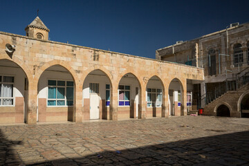 Umariya Elementary School courtyard in the Muslim Quarter of the Old City of Jerusalem