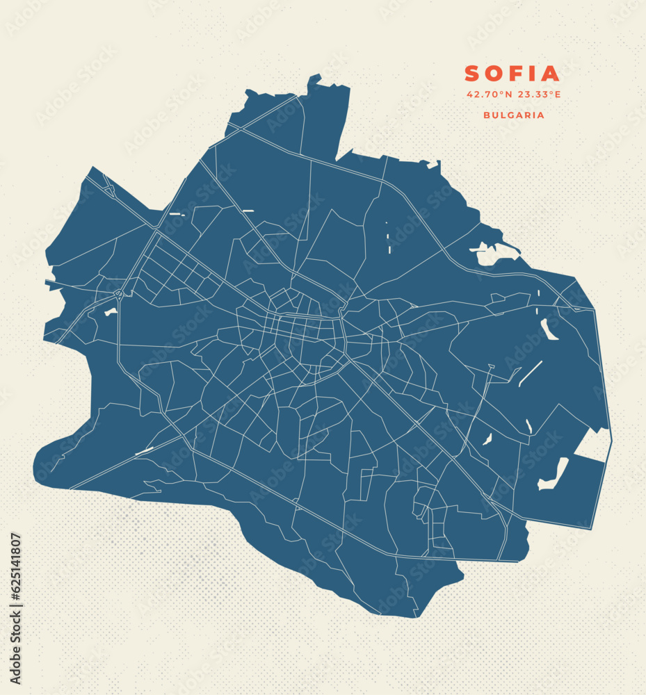 Poster sofia - bulgaria map vector poster flyer